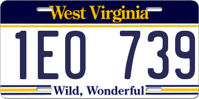WV license plate 1EO739