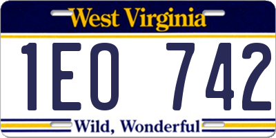 WV license plate 1EO742