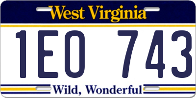 WV license plate 1EO743