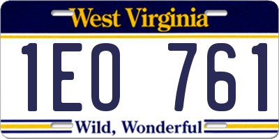 WV license plate 1EO761