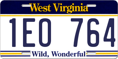 WV license plate 1EO764