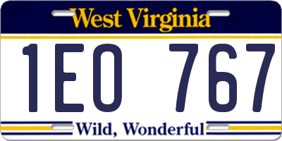 WV license plate 1EO767