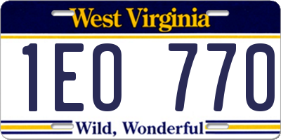 WV license plate 1EO770