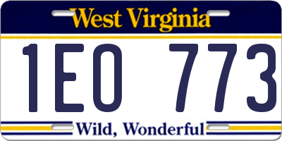 WV license plate 1EO773