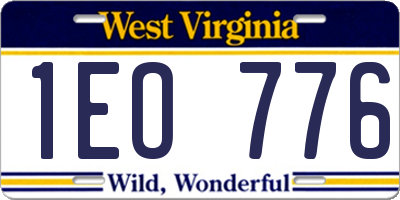 WV license plate 1EO776