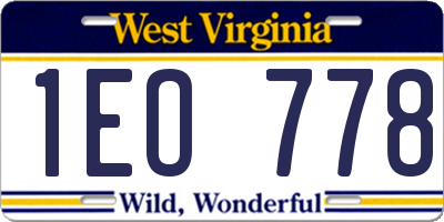 WV license plate 1EO778