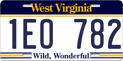 WV license plate 1EO782