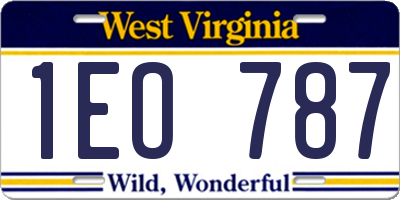 WV license plate 1EO787