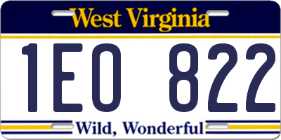 WV license plate 1EO822