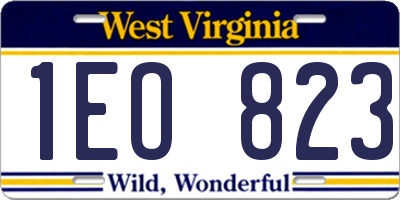 WV license plate 1EO823