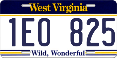 WV license plate 1EO825