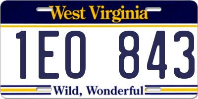 WV license plate 1EO843