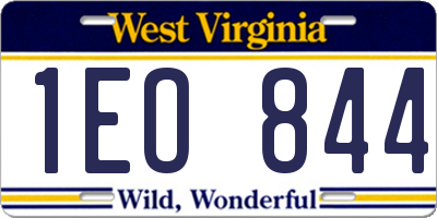 WV license plate 1EO844
