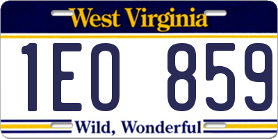 WV license plate 1EO859