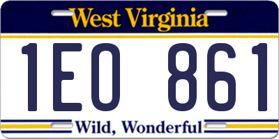 WV license plate 1EO861