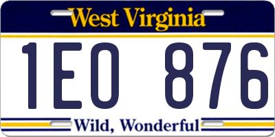 WV license plate 1EO876