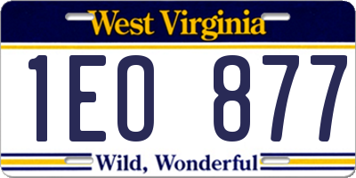 WV license plate 1EO877