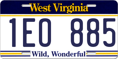 WV license plate 1EO885