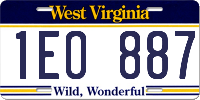 WV license plate 1EO887
