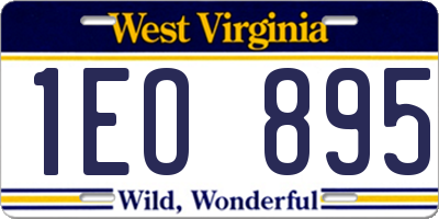 WV license plate 1EO895