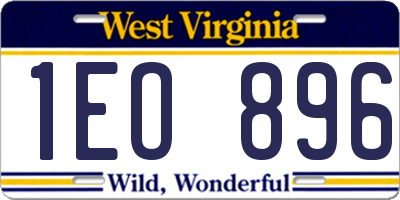 WV license plate 1EO896