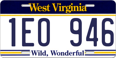 WV license plate 1EO946