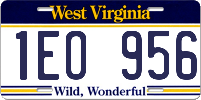 WV license plate 1EO956