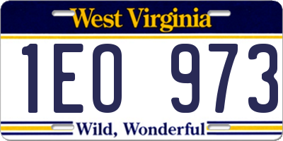 WV license plate 1EO973