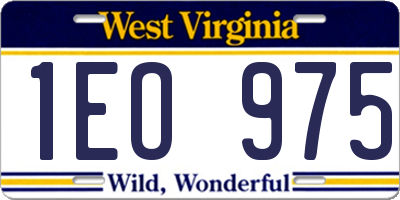 WV license plate 1EO975