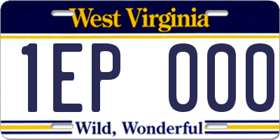 WV license plate 1EP000