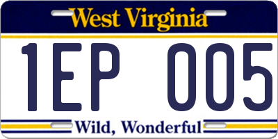 WV license plate 1EP005