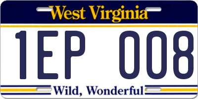 WV license plate 1EP008