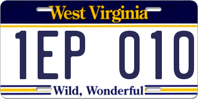 WV license plate 1EP010