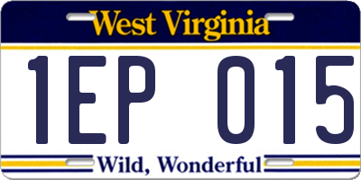 WV license plate 1EP015