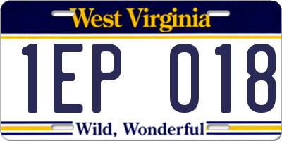 WV license plate 1EP018