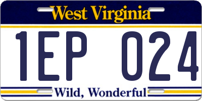WV license plate 1EP024