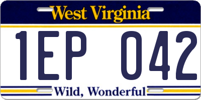 WV license plate 1EP042