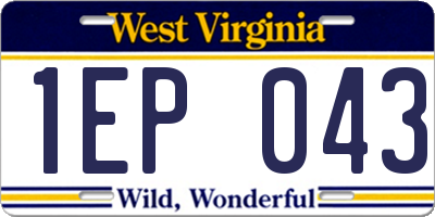 WV license plate 1EP043