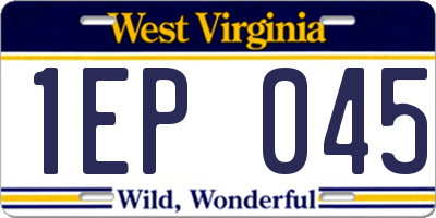 WV license plate 1EP045