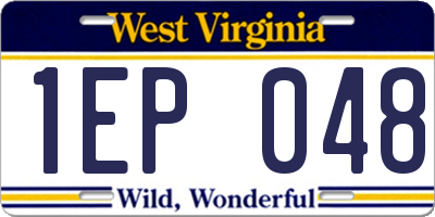 WV license plate 1EP048