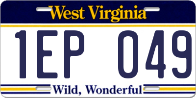 WV license plate 1EP049