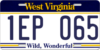WV license plate 1EP065