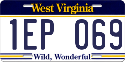 WV license plate 1EP069