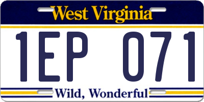 WV license plate 1EP071