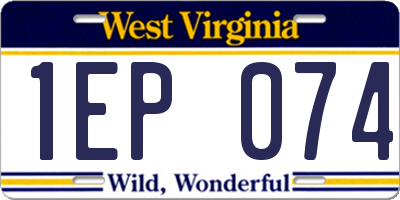 WV license plate 1EP074