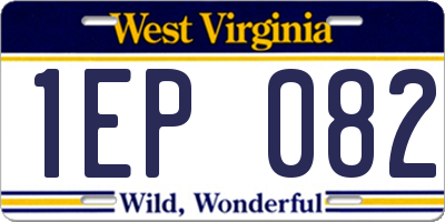 WV license plate 1EP082