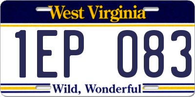 WV license plate 1EP083
