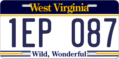 WV license plate 1EP087