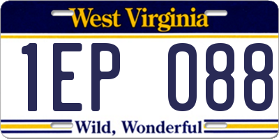 WV license plate 1EP088