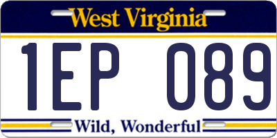 WV license plate 1EP089